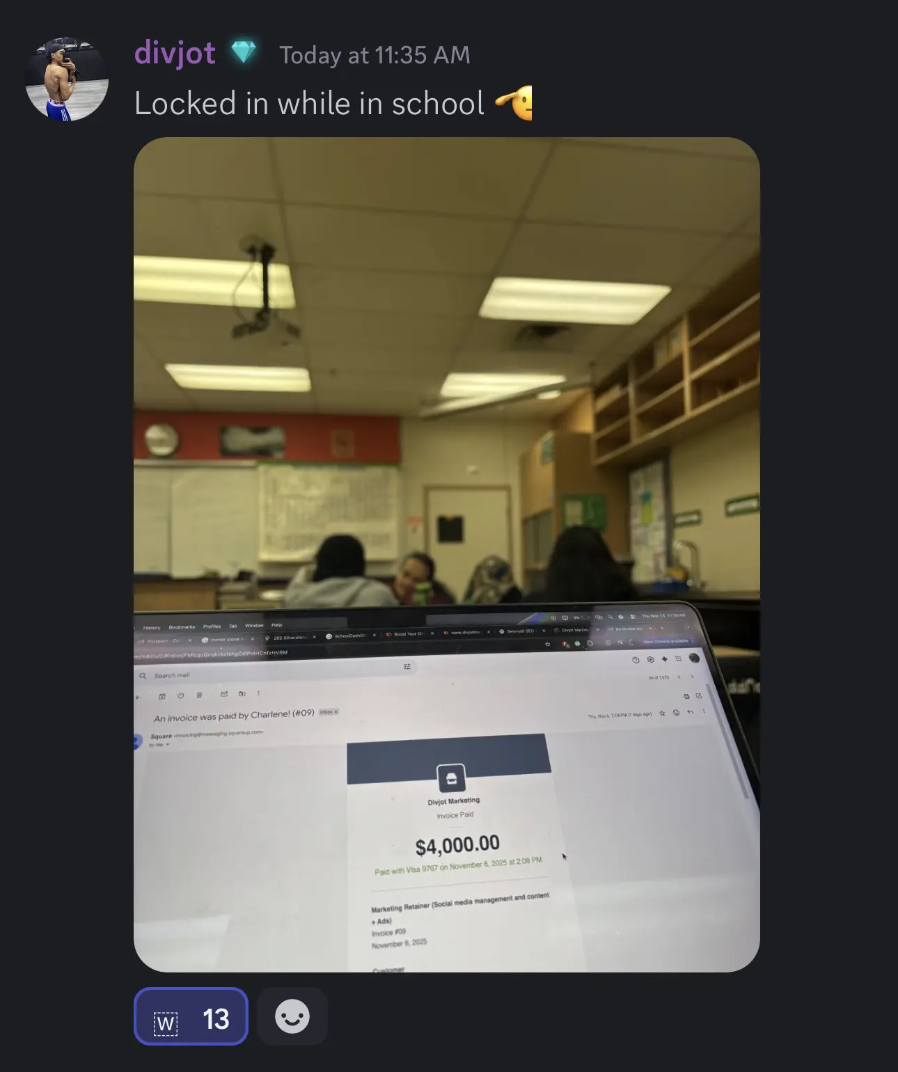 Divjot $4k while in school